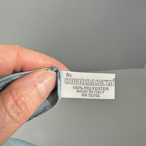 Vintage Womens Light Blue Floral Scarf Polyester Made in Italy 72755 - Picture 5 of 7